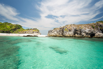 Cockburn island in Andaman  ,blue sky and beautiful beach