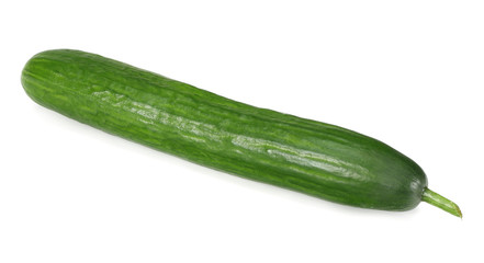 one fresh cucumbers isolated on white background