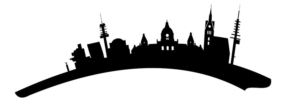 Skyline der Stadt Hannover als Umriss