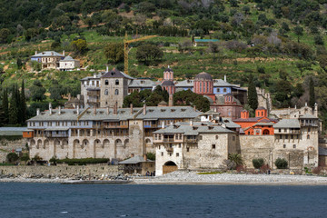 Xenophontos monastery at Mount Athos in Autonomous Monastic State of the Holy Mountain, Chalkidiki, Greece