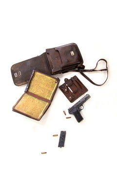 Details of the officer's equipment captain People's Commissariat of Internal Affairs of Russia from 1943-1945 on a white background