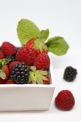 Berries blackberries Strawberries Raspberries on White background 
