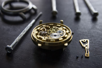 Fototapeta premium Watchmaker's workshop, watch repair