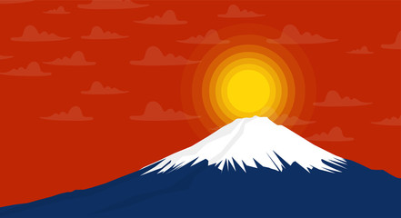 Mount Fuji Japanese landscape Vector