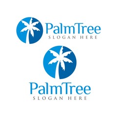 Palm tree logo design template vector illustration