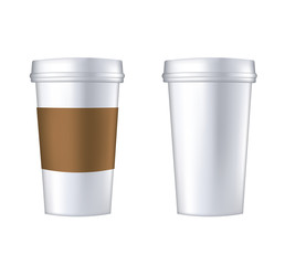 Disposable coffee cup template. vector illustration.