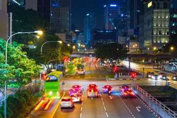 Street view of Singapore at night