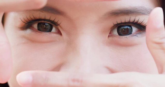 close up of woman eye