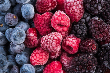 Frozen blackberry,raspberry and blueberry fruints