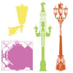Fototapeta premium Set of colorful street lanterns-7