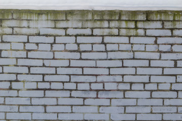 white brick wall with mold