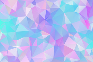 Abstract multicolored polygon, low polygon background. Transfusion of color. Geometric Pattern. Blue, pink, lilac, burgundy, saturated Light, bed
