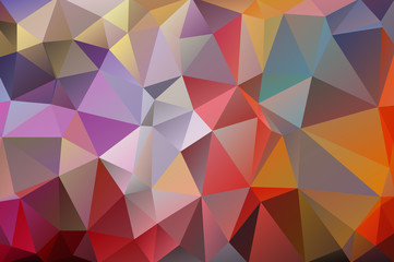 Fototapeta premium Abstract multicolored polygon, low polygon background. Transfusion of color. All the colors of the rainbow. Multicolor. Watercolor effect. Geometric Pattern