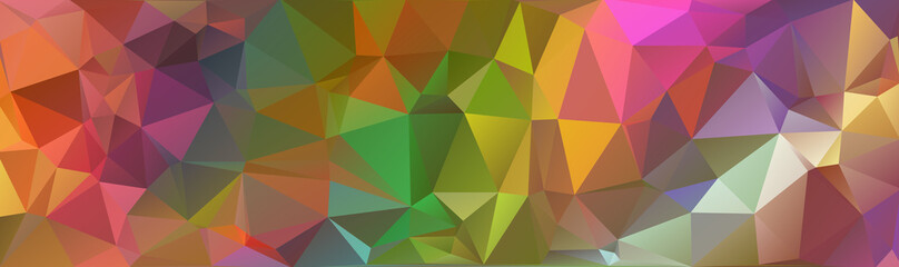 Abstract multicolored polygon, low polygon background. Transfusion of color. All the colors of the rainbow. Multicolor. Watercolor effect. Geometric Pattern Banner, long, strip, advertisement, header.