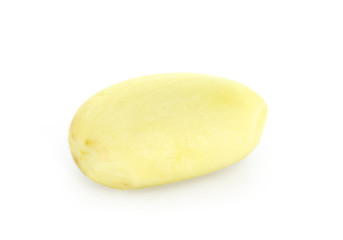 Single Potato on white background