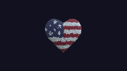 Independence day USA, 4th July. Heart shape.