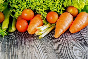 Healthy diet of edible greens and vegetables