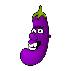 Cartoon character of an eggplant