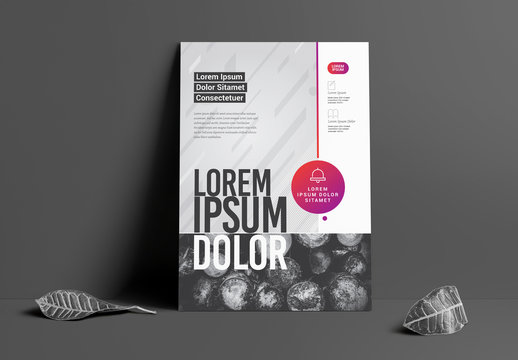 Flyer Layout with Grayscale Texture and Pink Accents