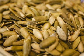 Pumpkin seeds, pepitas, pipas, Ingredients for Mexican food in mexico city
