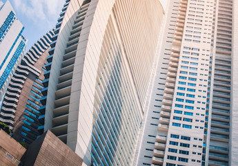 modern architecture concept, skyscraper buildings -  real estate exterior -