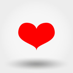 Red Heart. Icon. Vector. Flat.