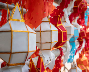 Thai Paper Lanterns at a party during day times.
