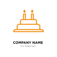 Cake with candles company logo design template