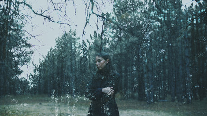 Beauty girl in forest 