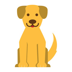 cartoon dog icon over white background, colorful design.  vector illustration