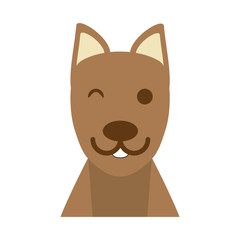 cartoon dog icon over white background, colorful design.  vector illustration