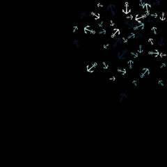 Pretty summer background with anchors. Anchor In Cartoon Free Style. Pattern Art Illustration Vector