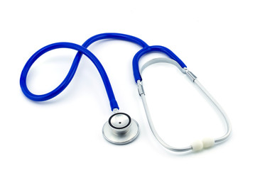 Stethoscope, health check tools on white background