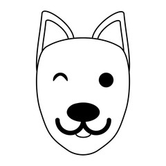 cartoon dog icon over white background, vector illustration