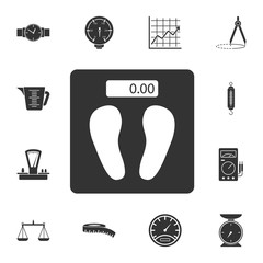 weighing scales icon. Simple element illustration. weighing scales symbol design from Measuring collection set. Can be used in web and mobile