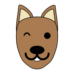 cute dog head icon over white background. colorful design. vector illustration