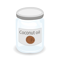 Coconut oil in a jar vector illustration isolated on a white background