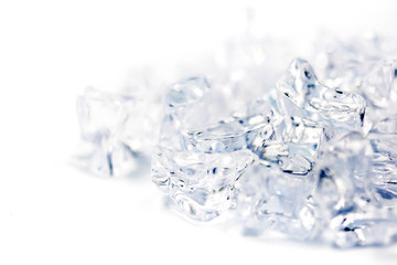 ice on white background,food and drink concept.