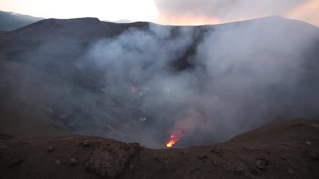The eruption at vocano Yasur in Vanuatu. February 2014