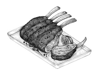 Hand-drawn rack of lamb © Rawpixel.com