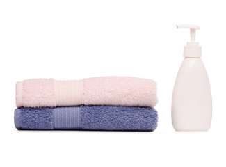 Fototapeta na wymiar Soap with dispenser towels