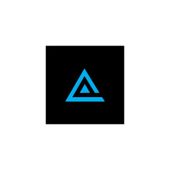 letter A in a triangle logo vector