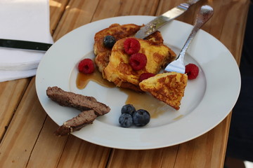 homemade brunch outside