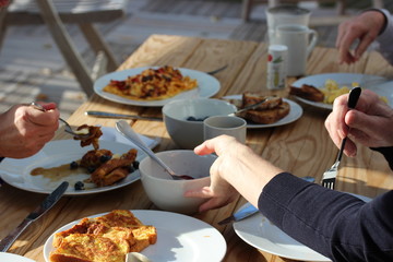 homemade brunch outside