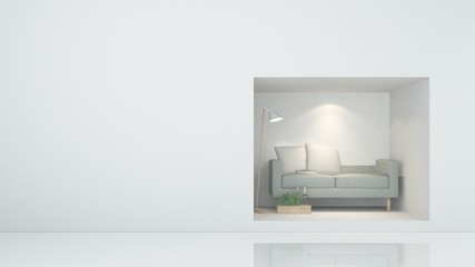 Furniture shop 3d rendering white background - Square space	