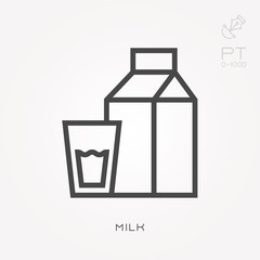 Line icon milk
