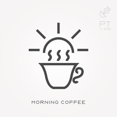 Line icon morning coffee