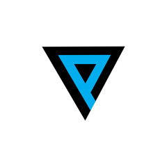 letter p in a triangle logo vector