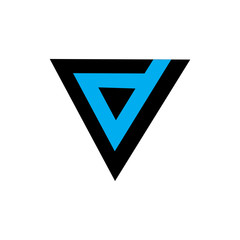 letter d in a triangle logo vector