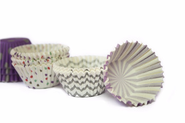 Colorful paper cup cake isolated